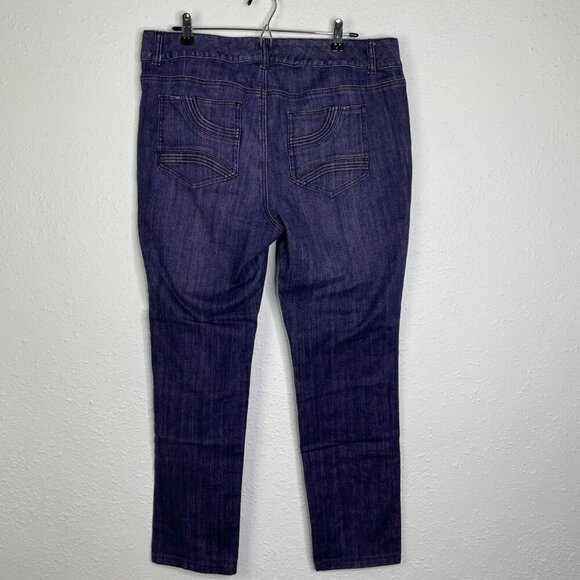 Torrid Women's Ankle Skinny Jeans Size 16 Indigo Mid Rise Dark Wash Denim - Picture 3 of 8